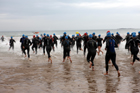 Start of the Bamburgh Triathlon